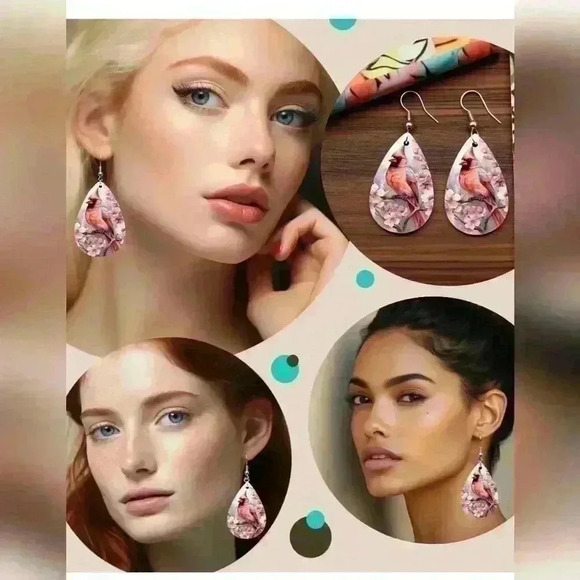 Nataly thyme orient collection cardinal tear drop earrings - Picture 1 of 2